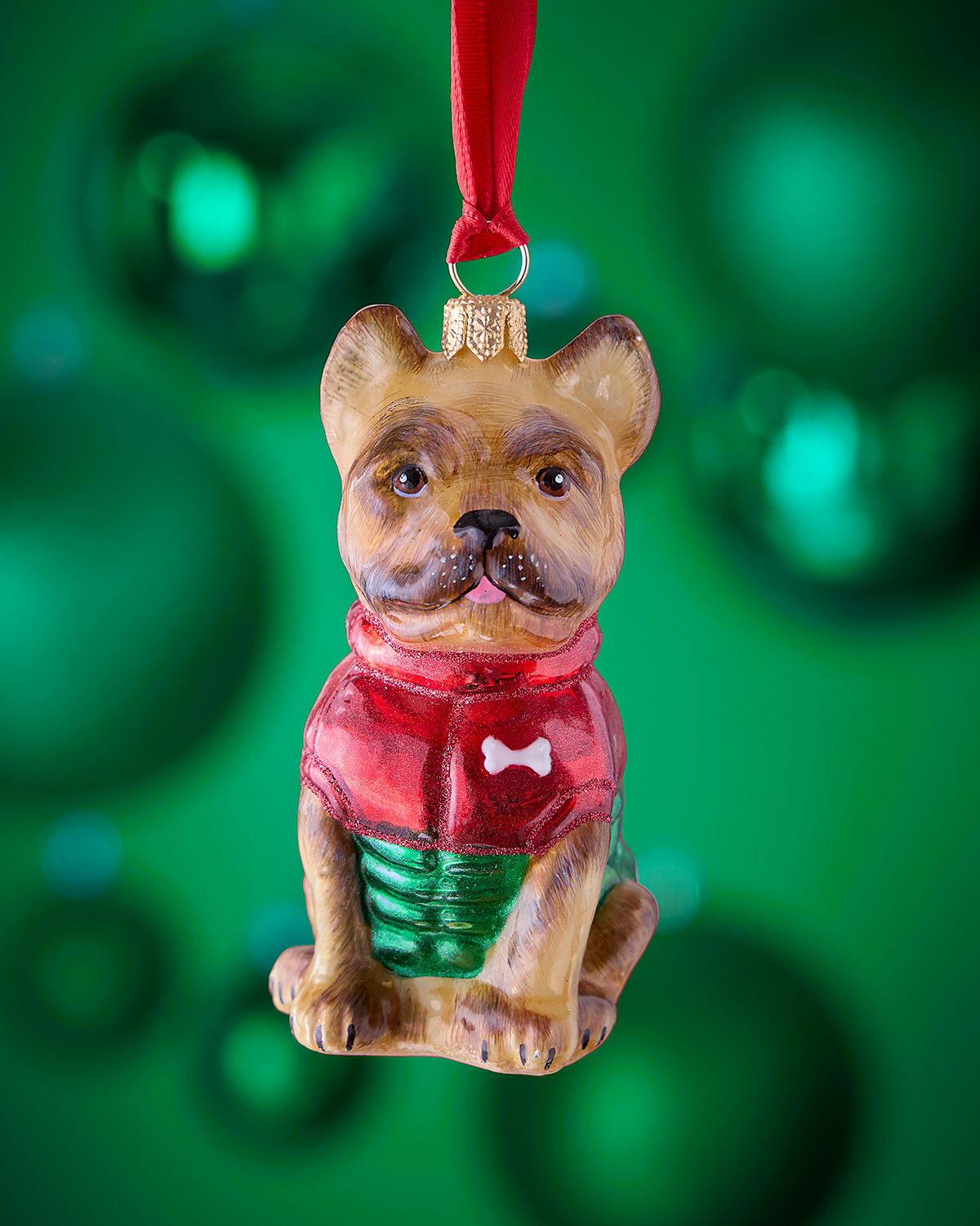 Joy To The World Collectibles French Bulldog Cream in Puffer Coat Christmas Ornament