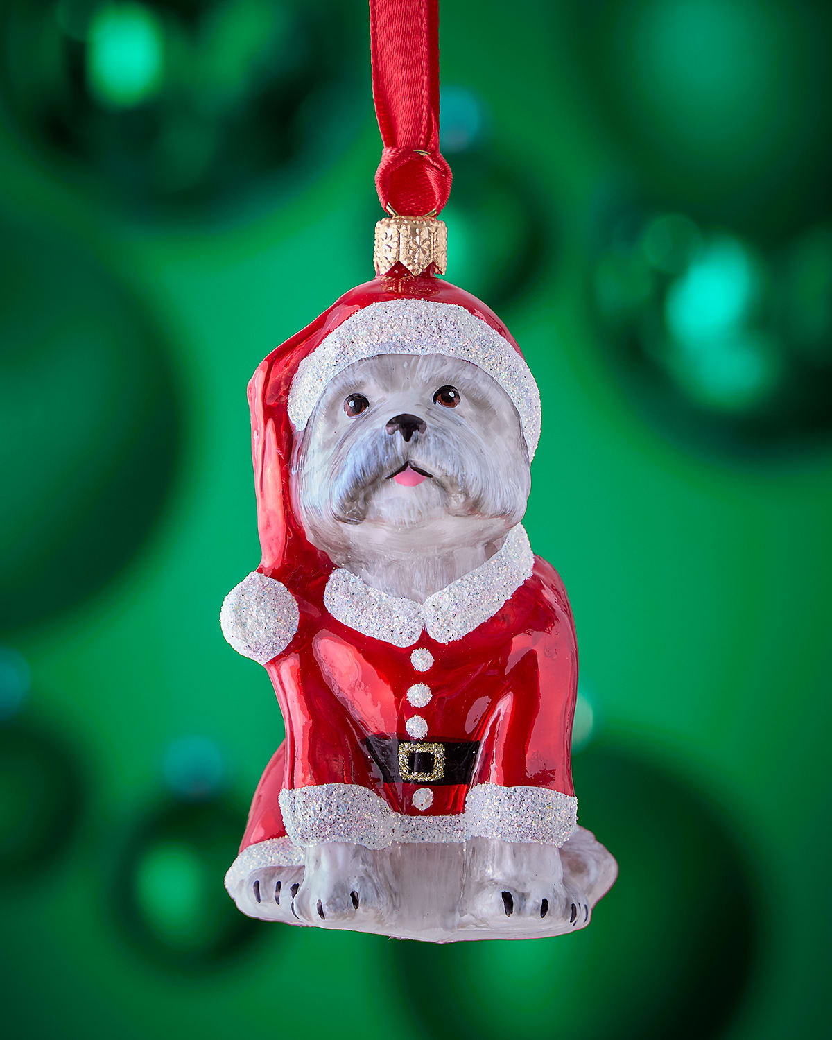 Joy To The World Collectibles Westie Santa Outfit Christmas Ornament In Multi