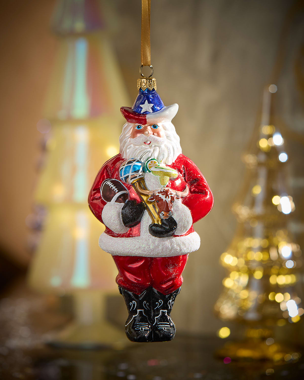 Joy To The World Collectibles Dallas Santa Christmas Ornament In Multi