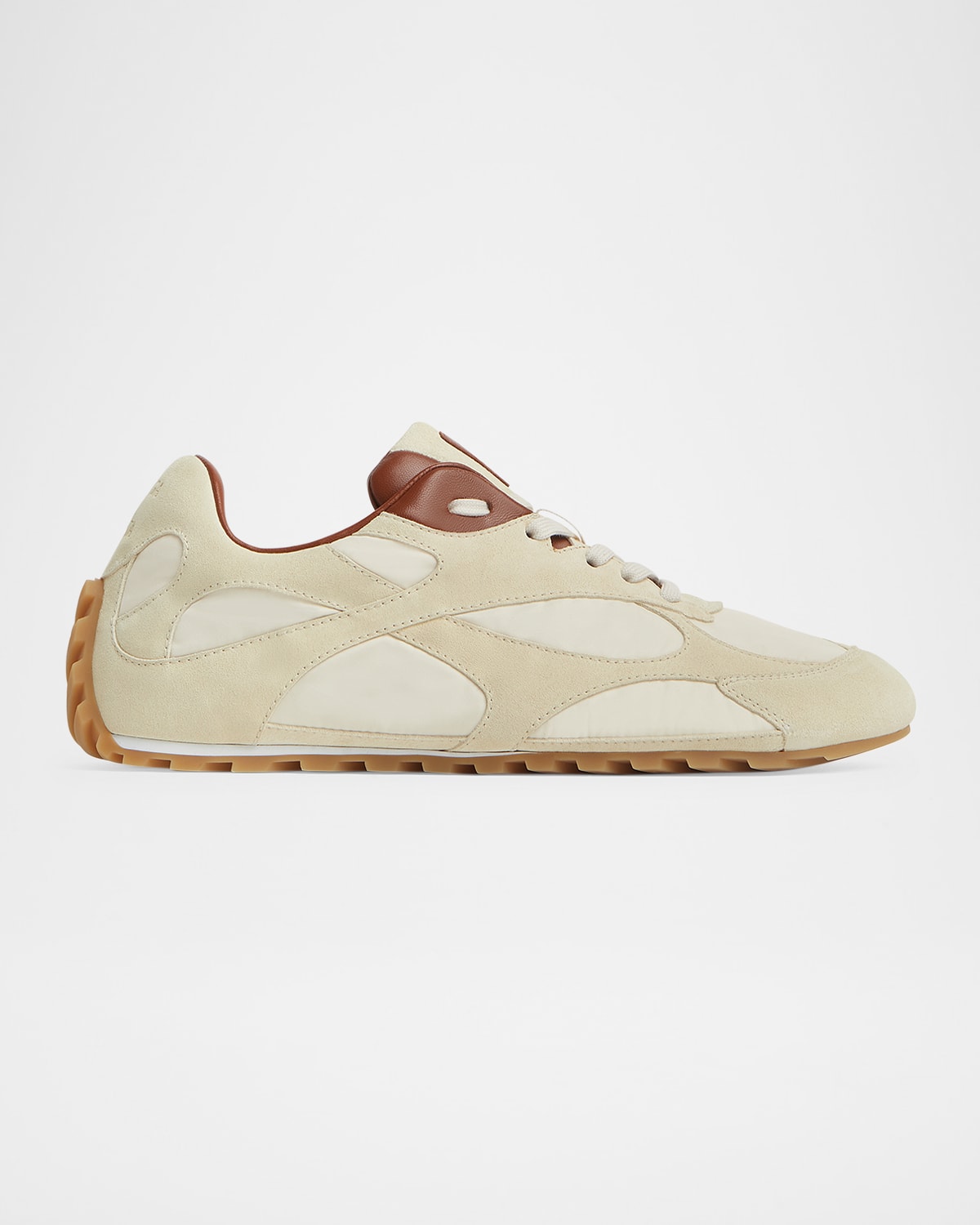 Bottega Veneta Orbit Lite Lace-up Suede And Nylon Sneakers