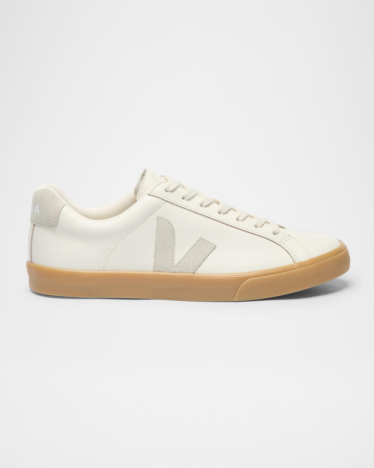 Esplar Bicolor Leather and Suede Low-Top Sneakers