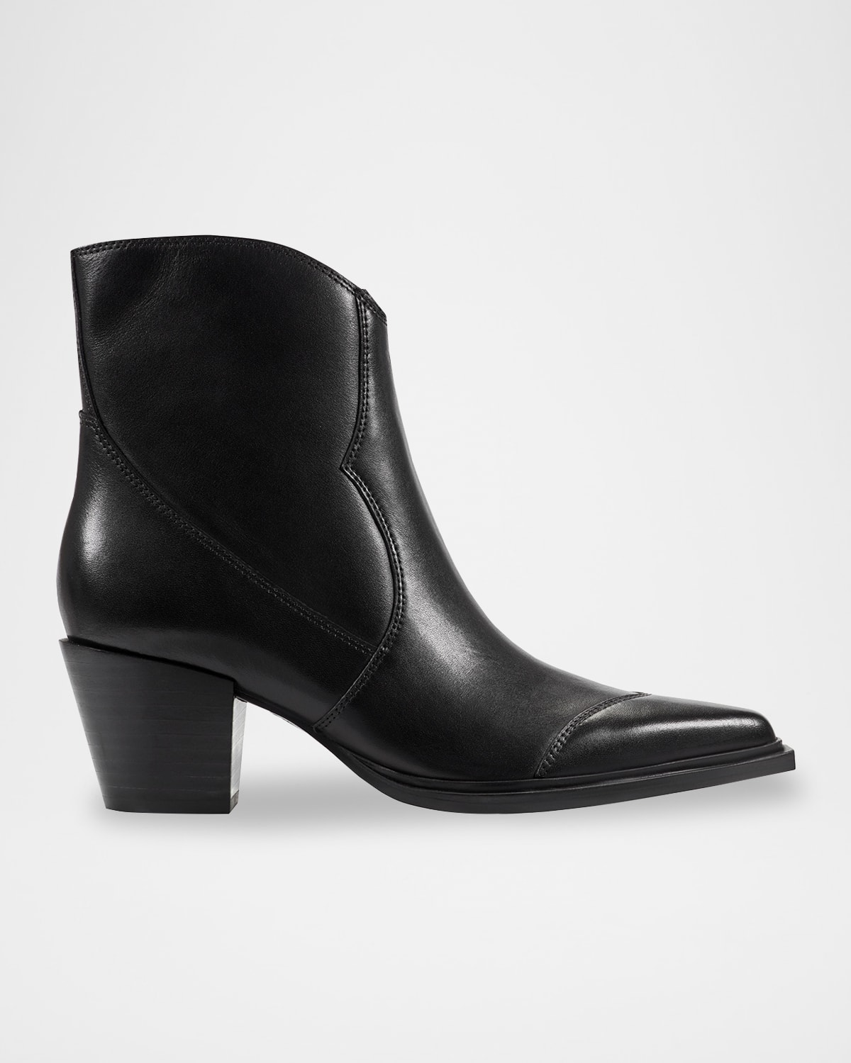 Marc Fisher Ltd Giulie Leather Western Booties In Black