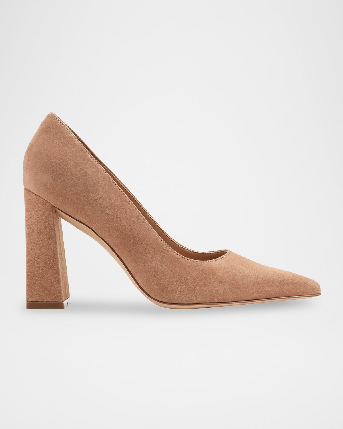 Marc Fisher Ltd Minny Suede Snip Toe Block-heel Pumps In Brown