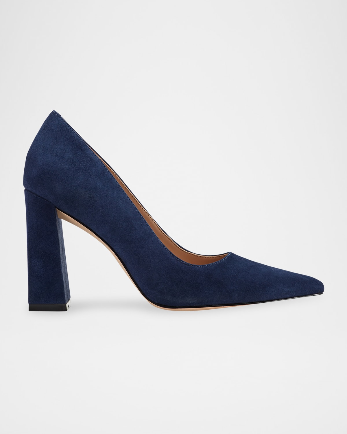 Marc Fisher Ltd Minny Suede Snip Toe Block-heel Pumps In Blue
