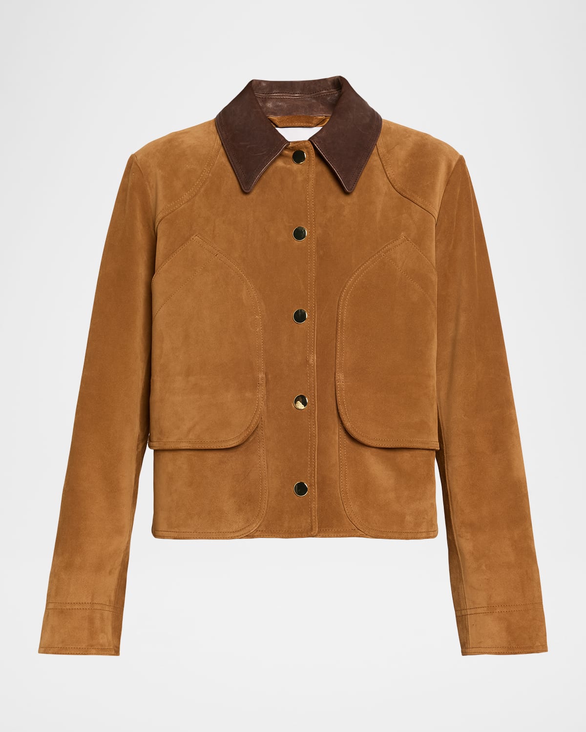 Veronica Beard Walters Leather Cropped Barn Jacket Whisky In Brown