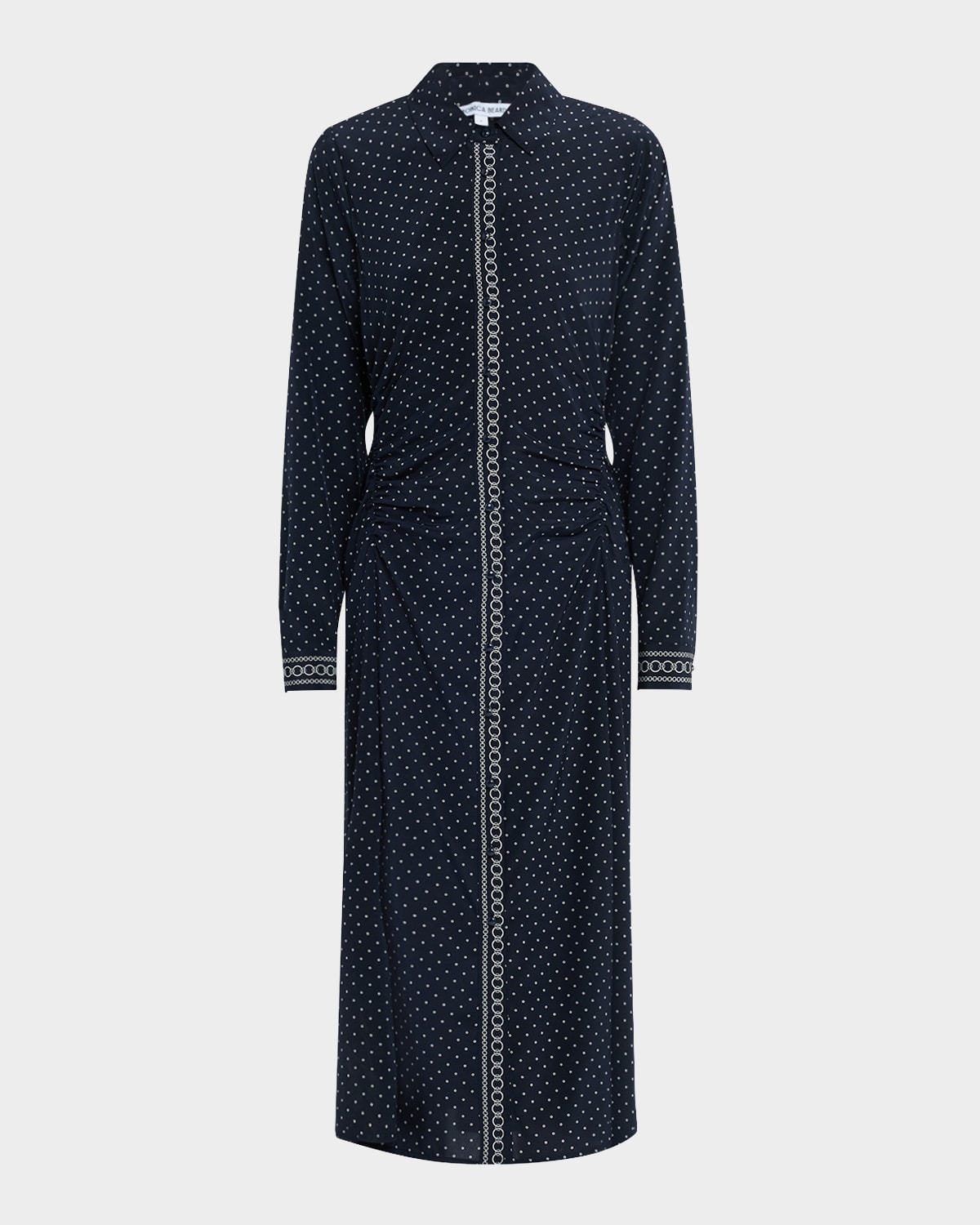 Veronica Beard Lex Polka Dot Silk Midi Dress In Multi
