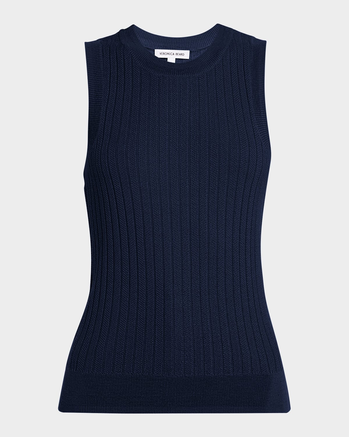 Veronica Beard Jerrel Rib Merino Wool Tank In Blue