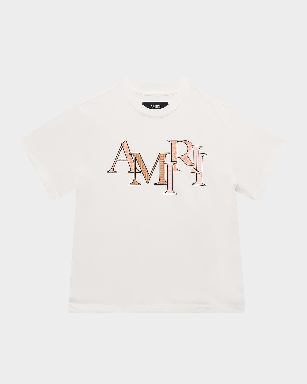 Amiri Kids Off-white Staggered T-shirt In White