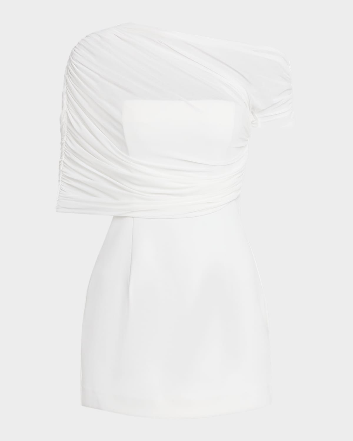 Ser.o.ya Selma Draped One-shoulder Mini Dress In White