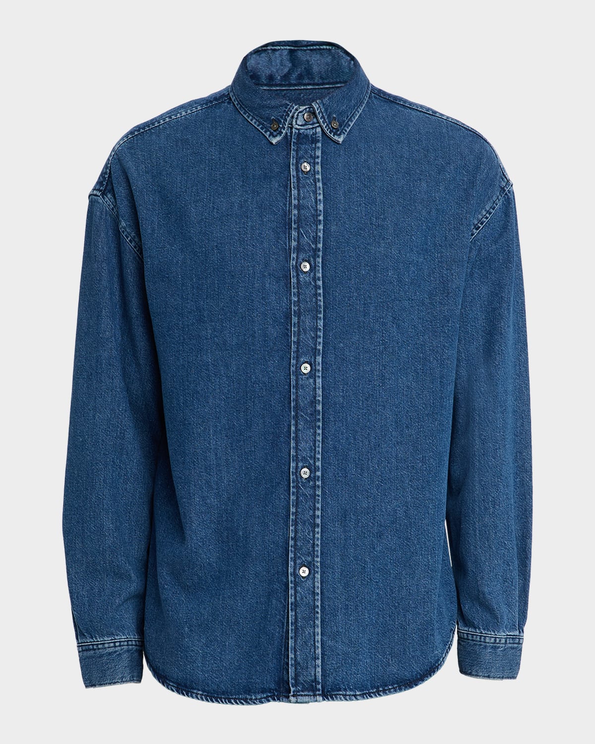 Frame Men's Denim Relaxed-fit Button-down Shirt In Blue