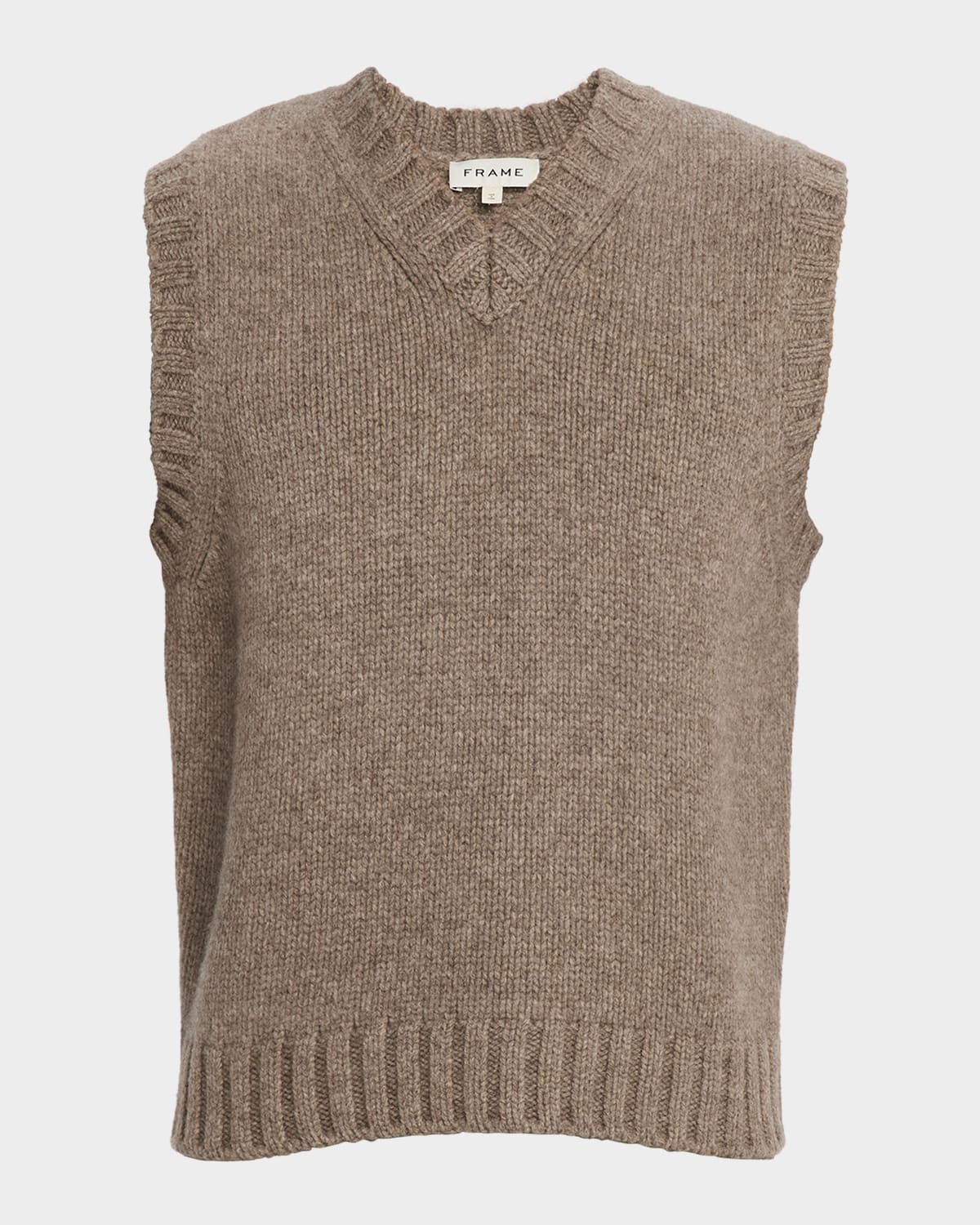 Frame Yak And Wool Sweater Vest In Brown