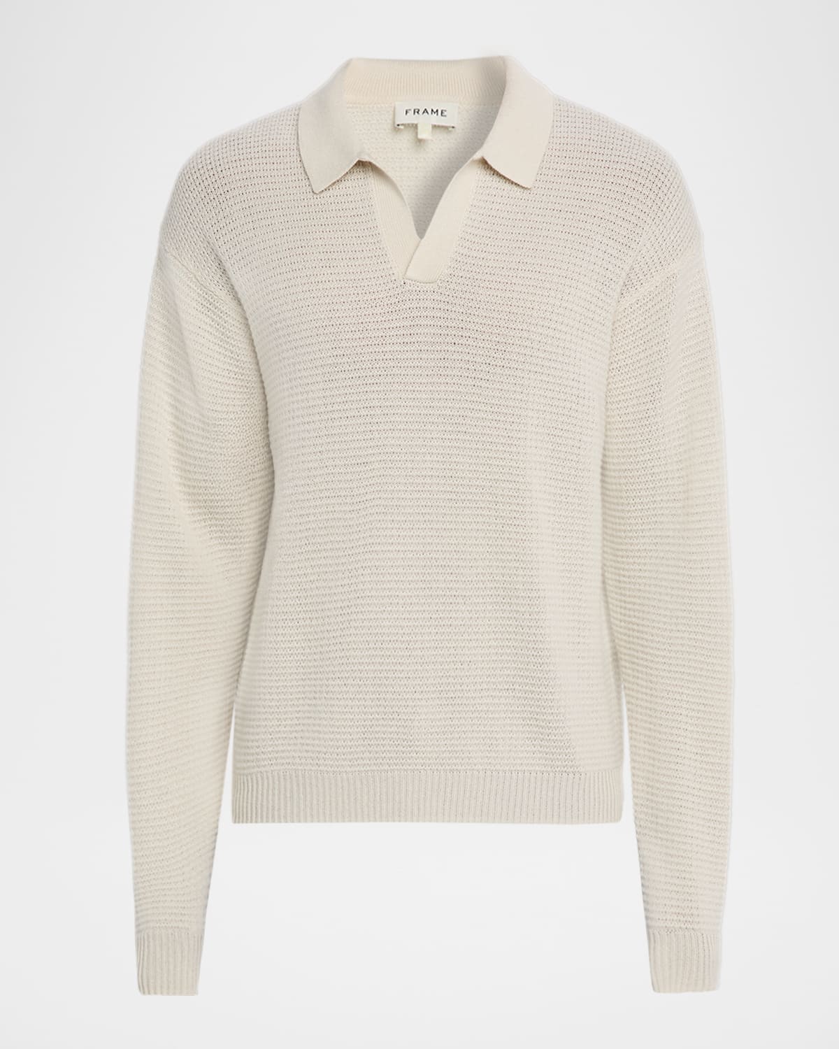 Men's Knit Wool and Cashmere Johnny Collar Sweater