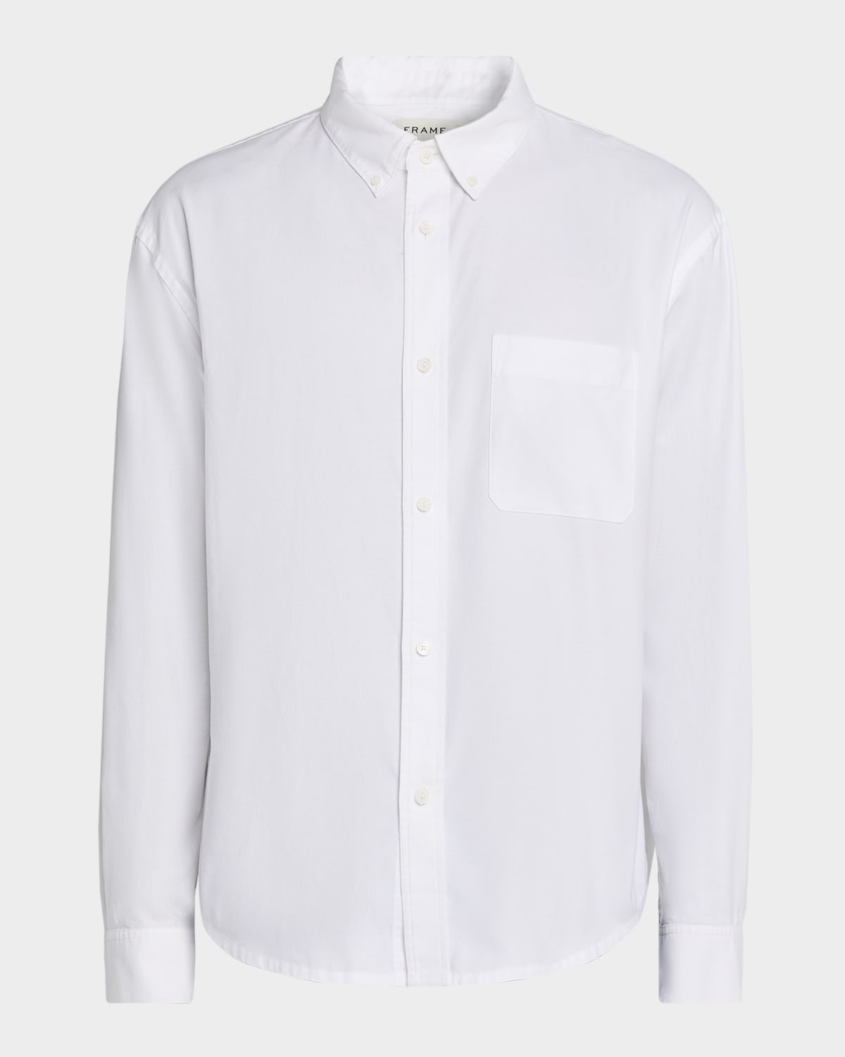 Frame Men's Button-collar Cotton Oxford Sport Shirt In White