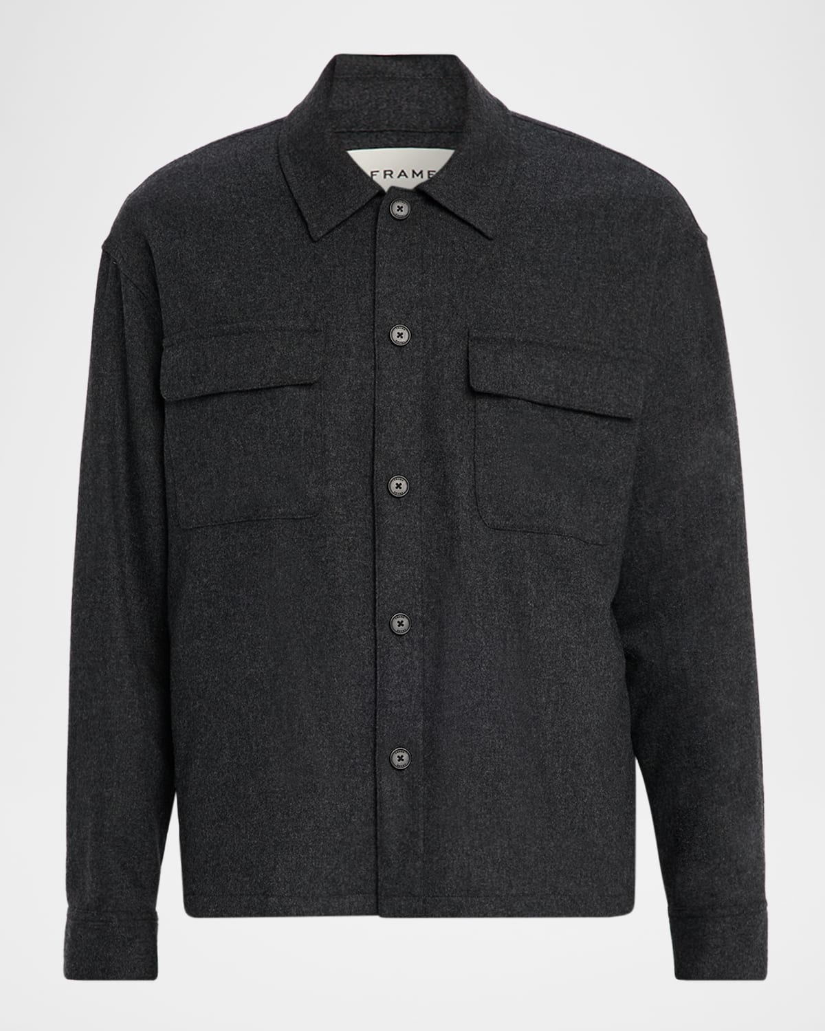 Frame Men's Wool-blend Two-pocket Overshirt In Gray