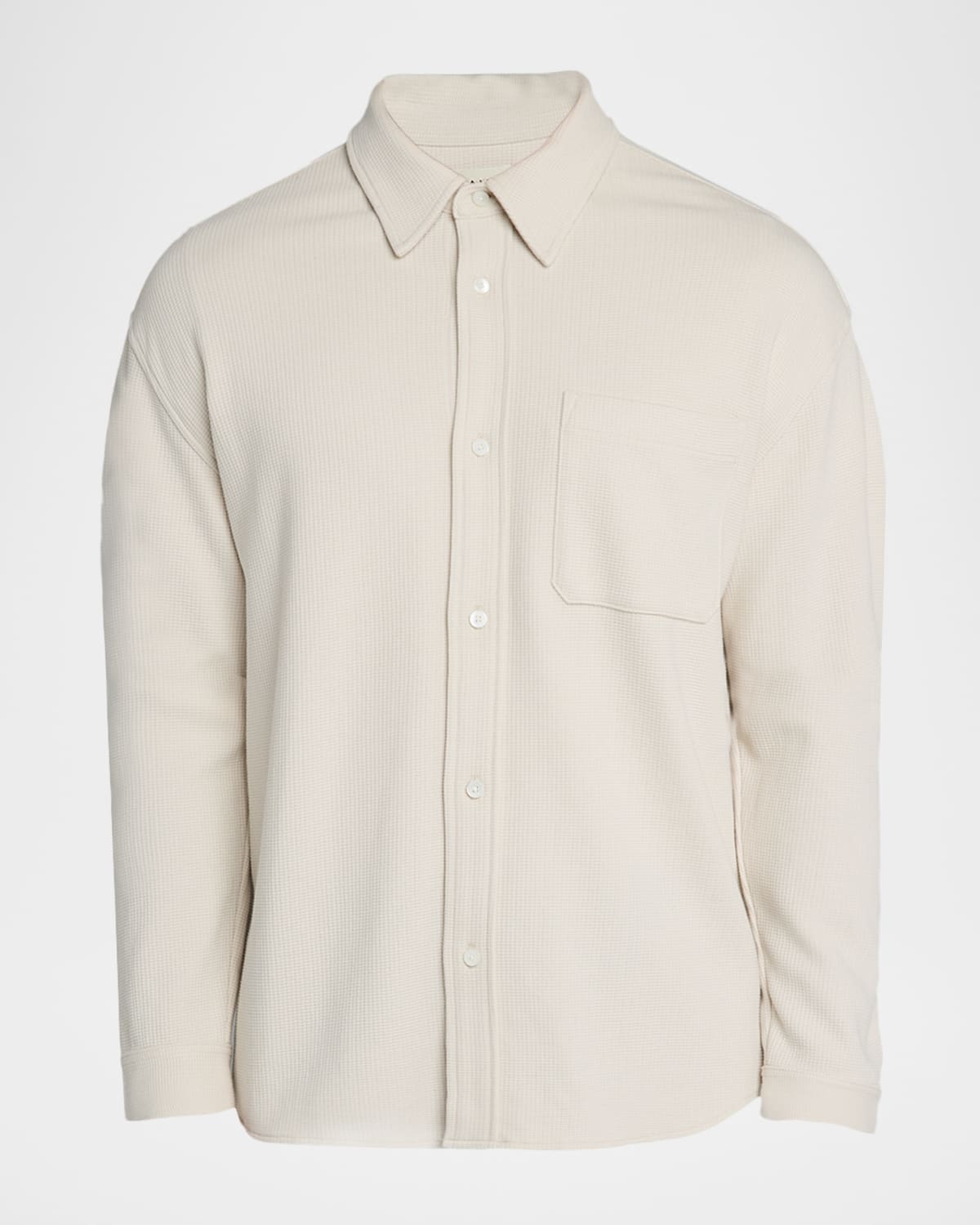 Frame Men's Cotton Waffle Texture Button-down Shirt In White