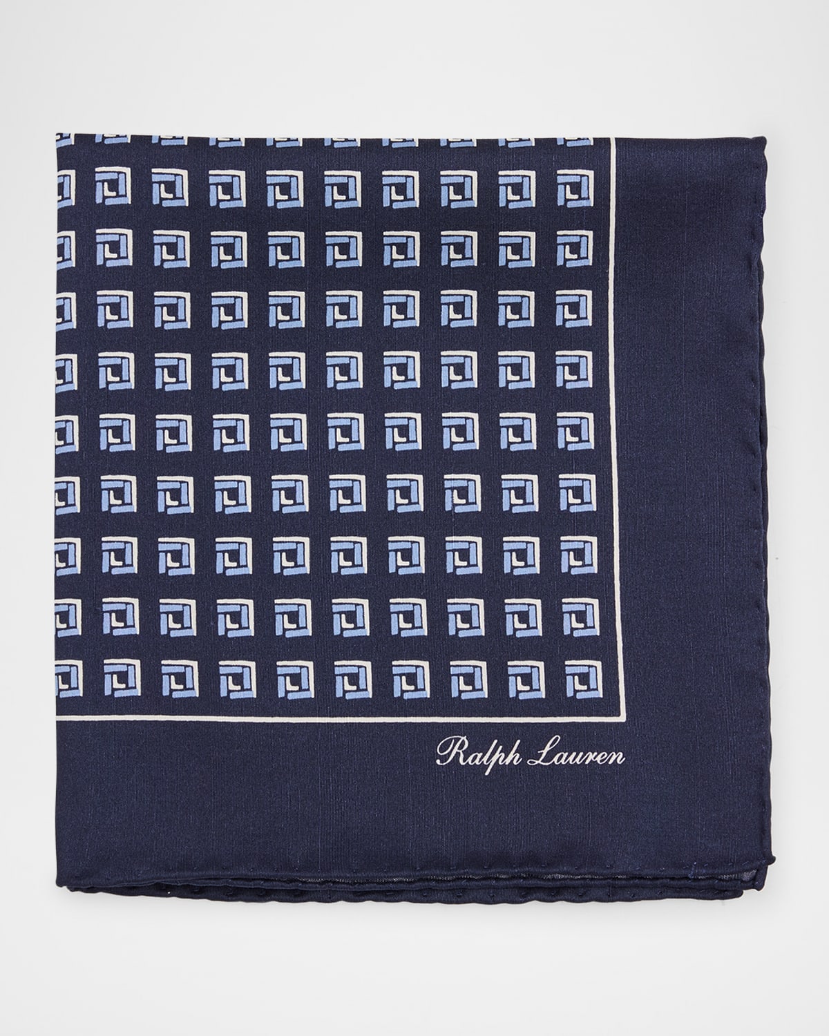 Men's Silk Shantung Geometric Pocket Square