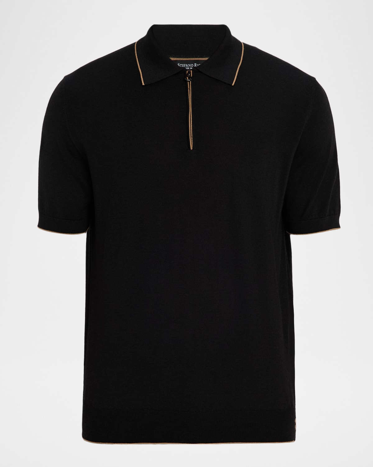 Men's Quarter-Zip Short Sleeve Polo Sweater