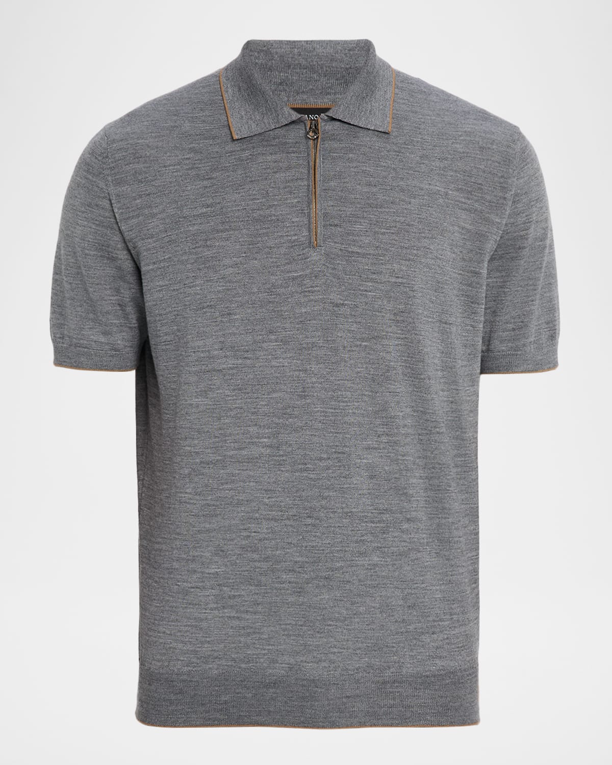 Men's Quarter-Zip Short Sleeve Polo Sweater