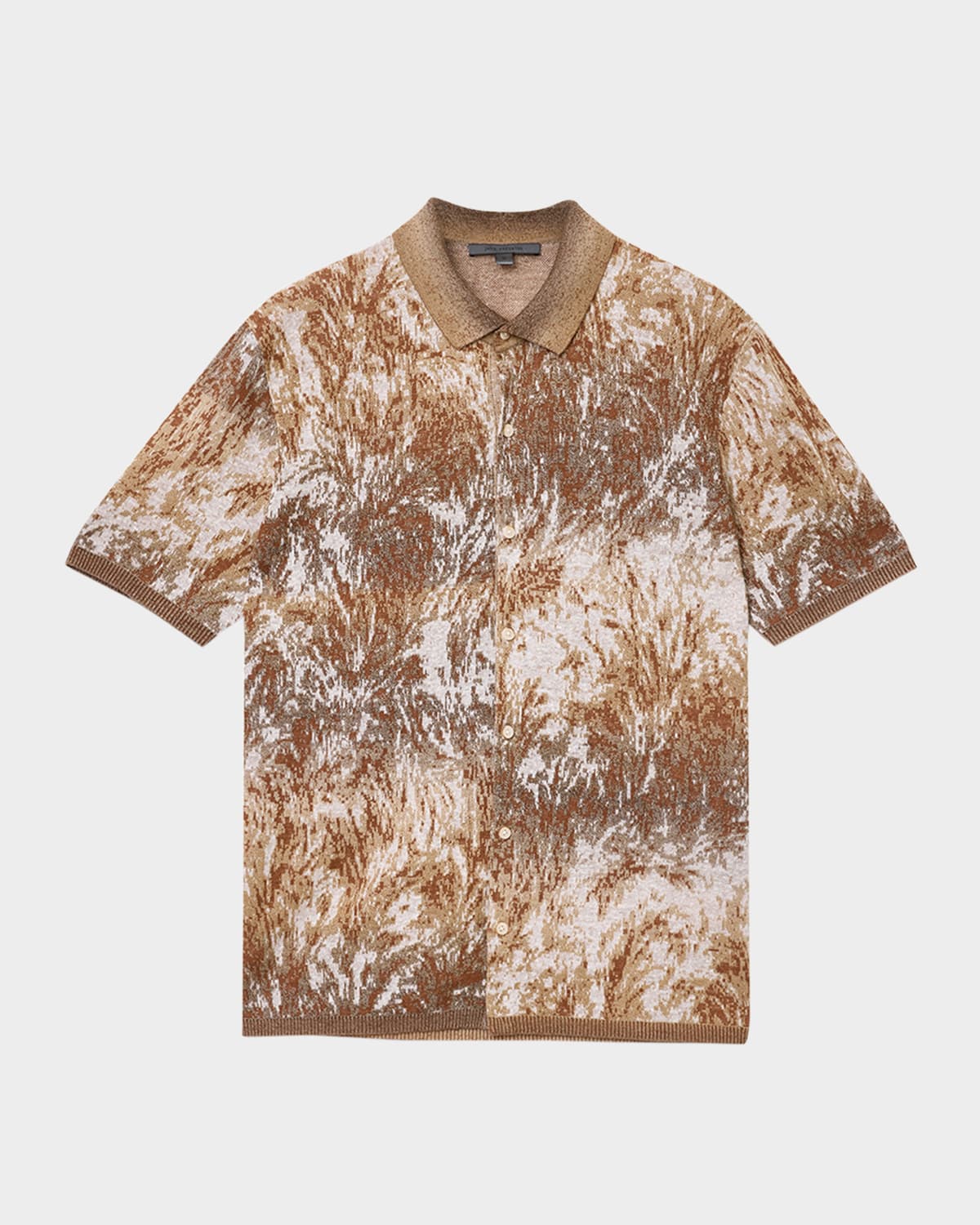 Men's Demonte Palm Jacquard Short-Sleeve Shirt