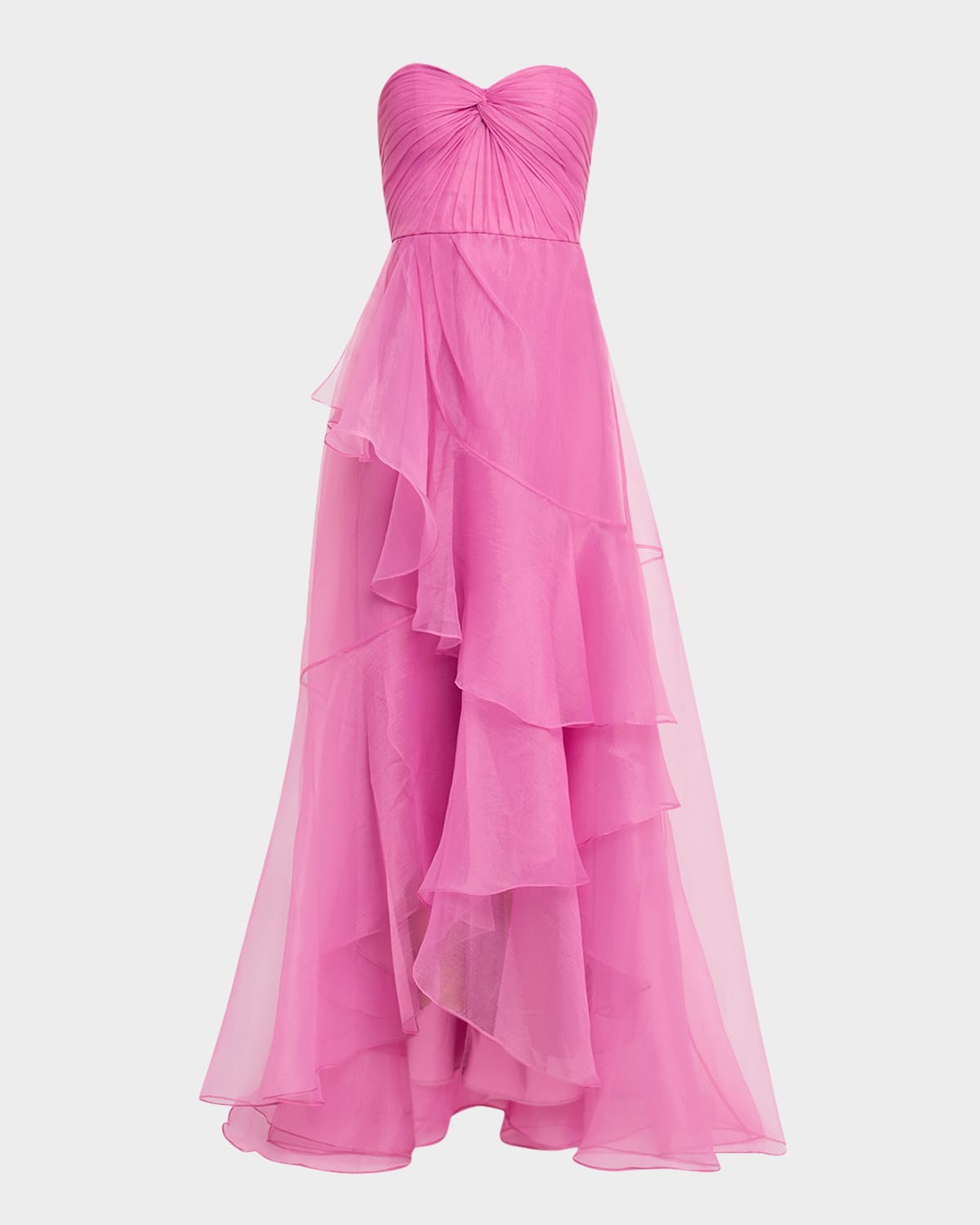 Theia Nicki Strapless Ruffle Organza Gown