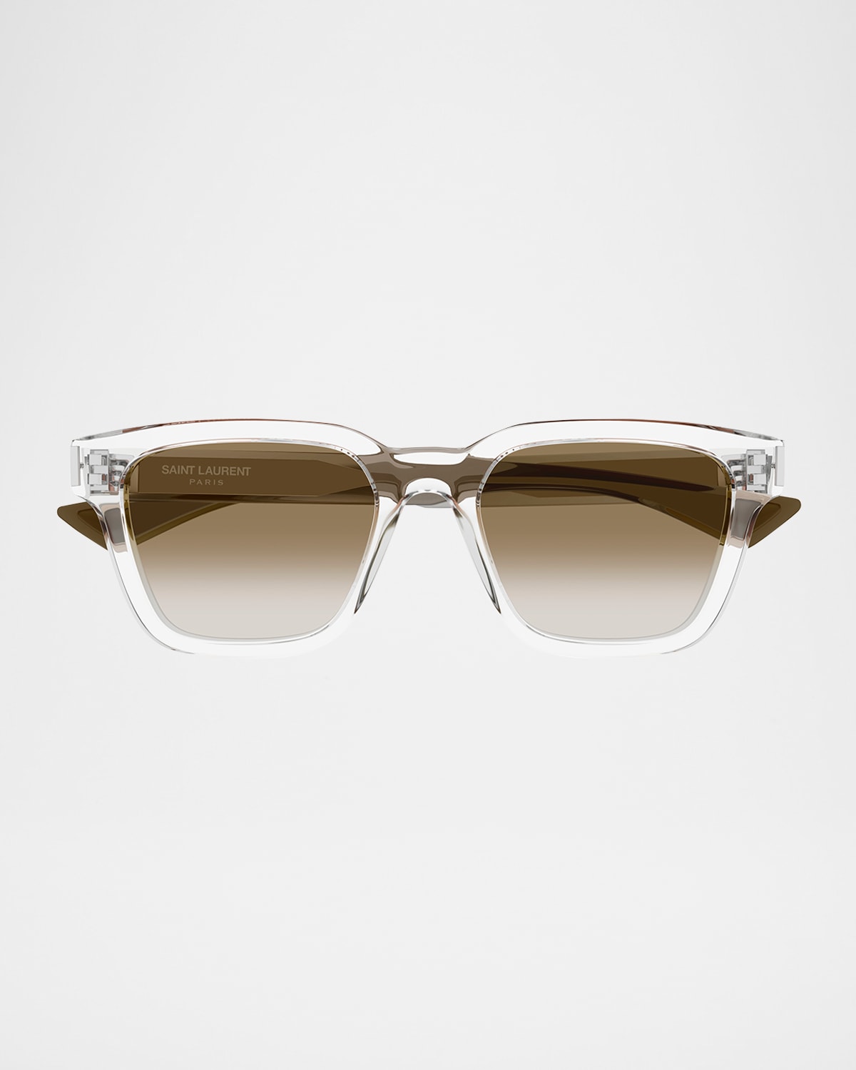 Saint Laurent Men's Sl 790f Recycled Acetate Rectangle Sunglasses In Silver