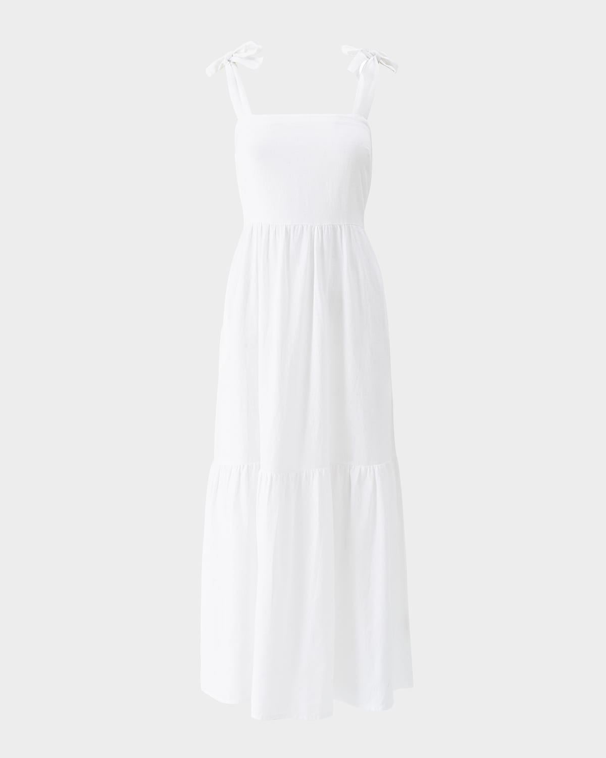 Shop Melissa Odabash Posie Cotton-linen Maxi Dress In White