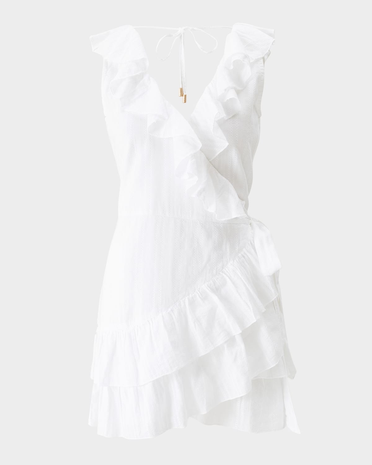 Melissa Odabash Molly Ruffle Mini Dress In White