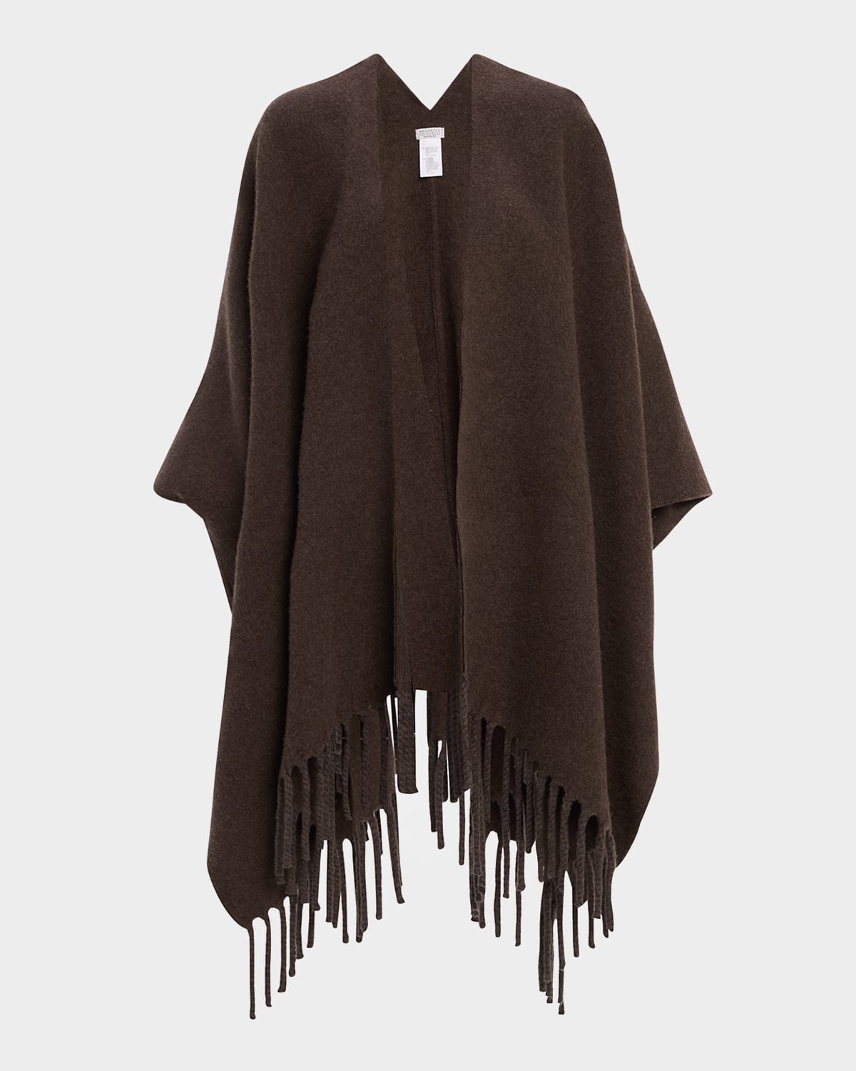 Brunello Cucinelli Reversible Cashmere Poncho In Brown
