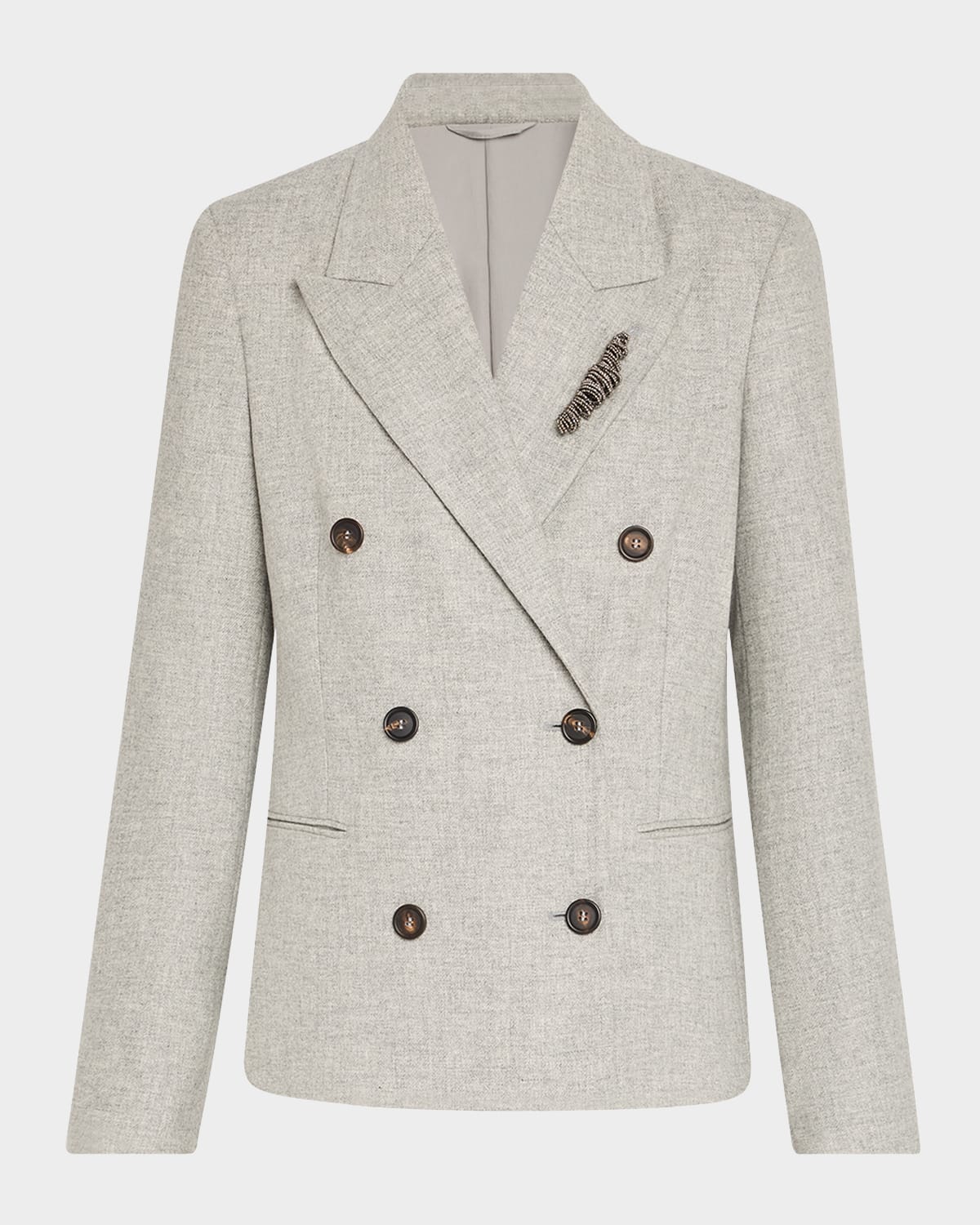 Brunello Cucinelli Cashmere-wool Flannel Double-breasted Blazer
