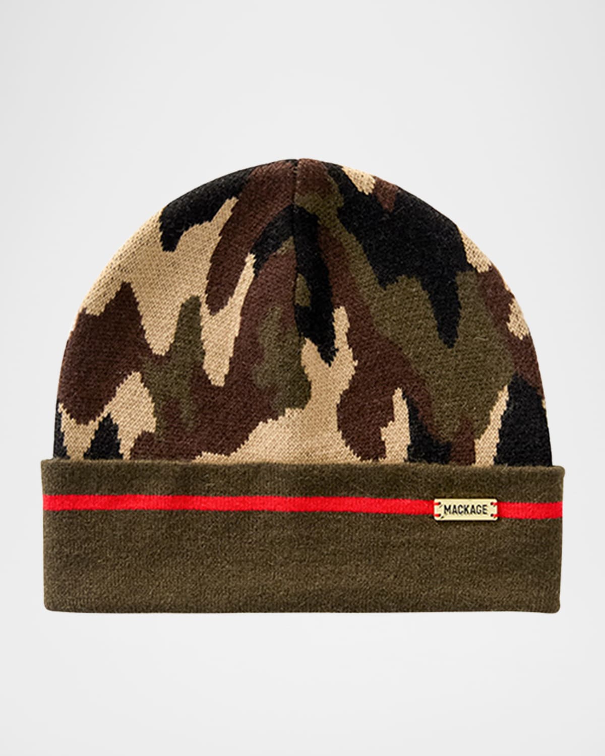 Mackage Men's Kiko Camouflage Knit Beanie Hat In Green