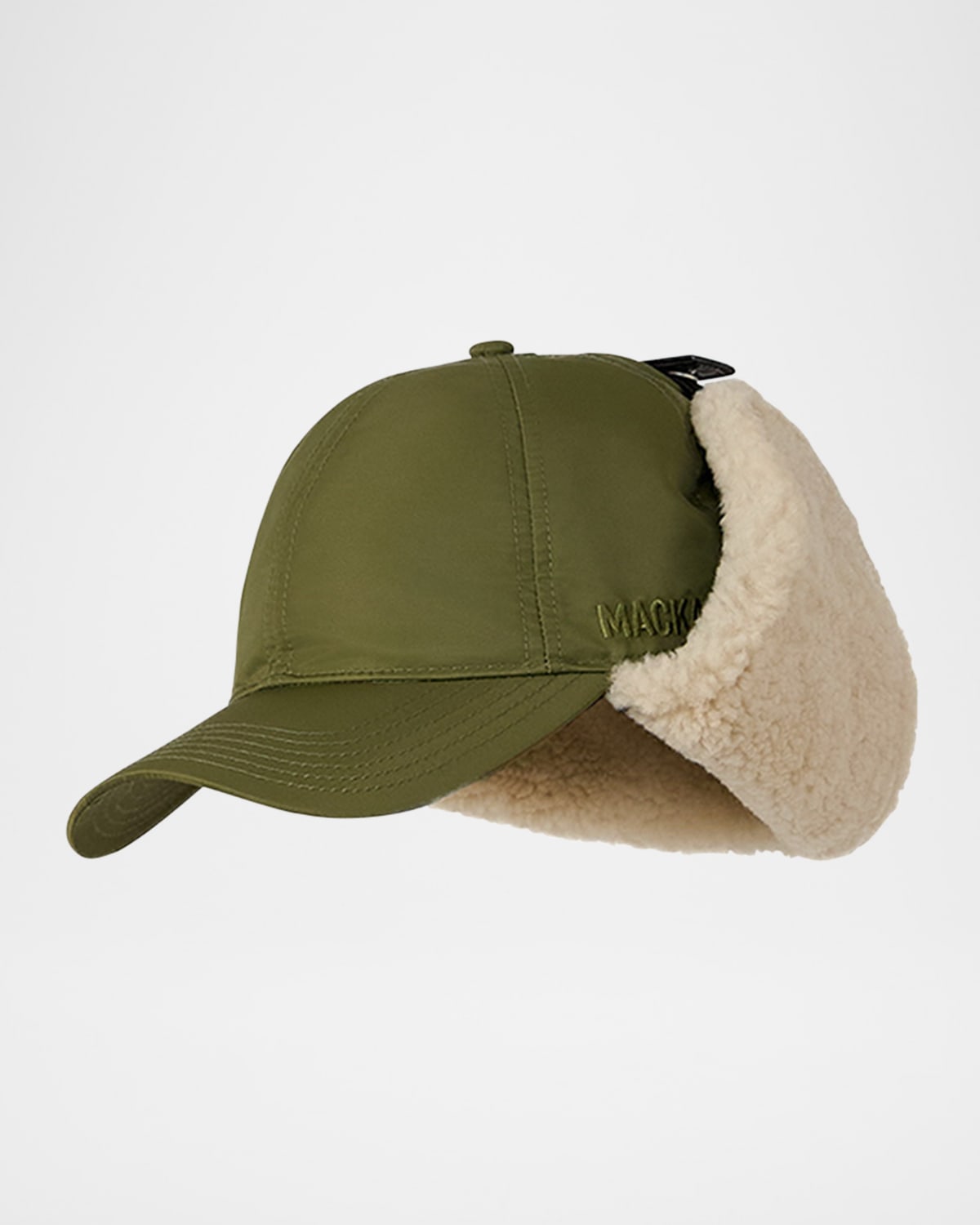 Mackage Men's Eddy-sa Shearling And Leather Baseball Cap In Green