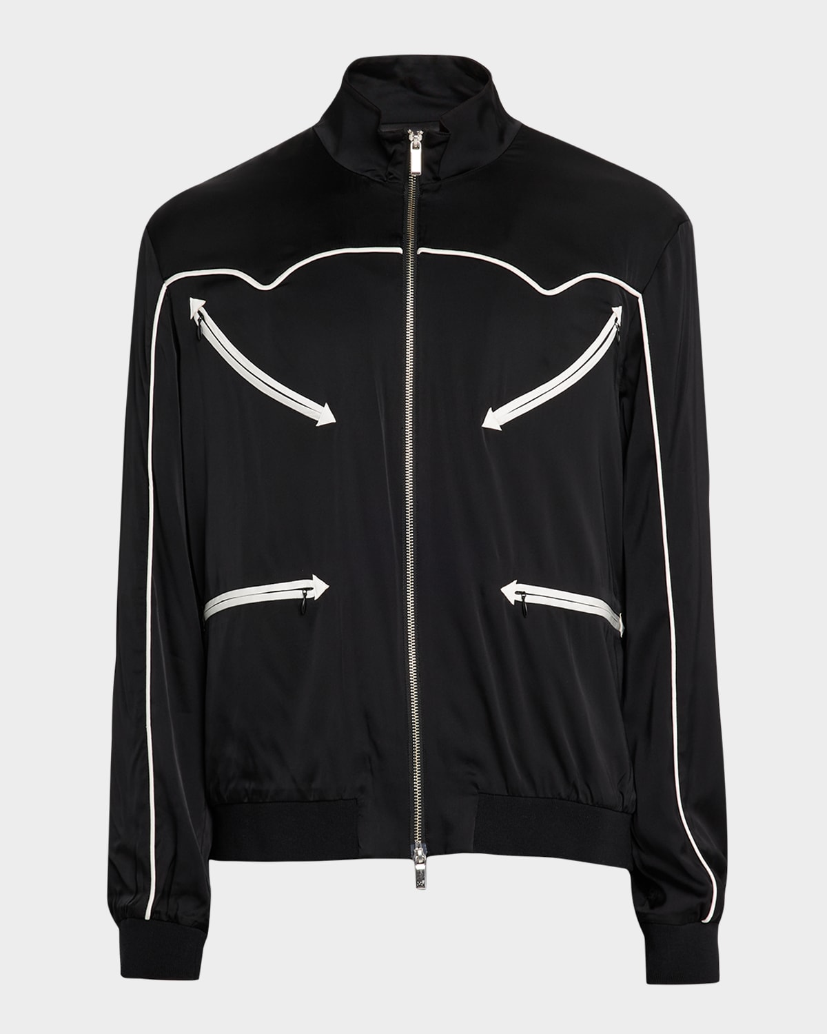 Monfrere Men's Walker Noir Zip-pocket Bomber Jacket In Black