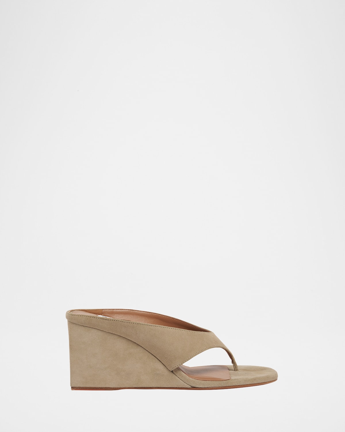 Suede Wedge Thong Sandals
