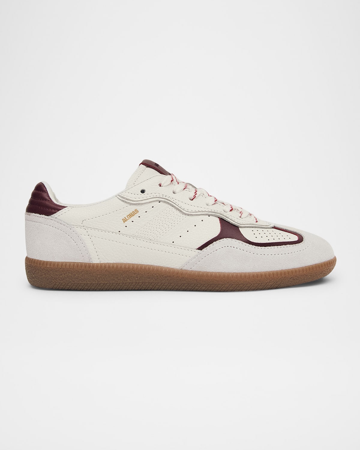 Alohas Tb.490 Rife Mixed Grain Leather Low-top Sneakers In Burgundy