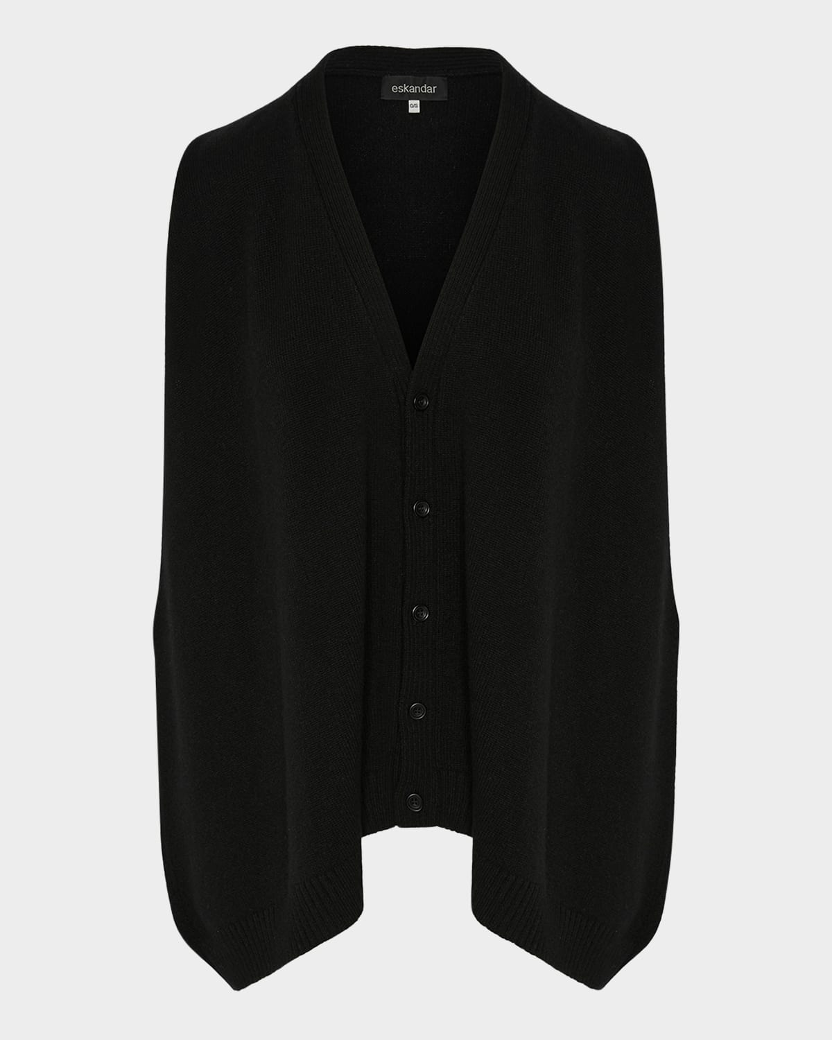 Shop Eskandar Plain Cashmere Aline Sleeveless V Neck Cardigan Mid Plus
