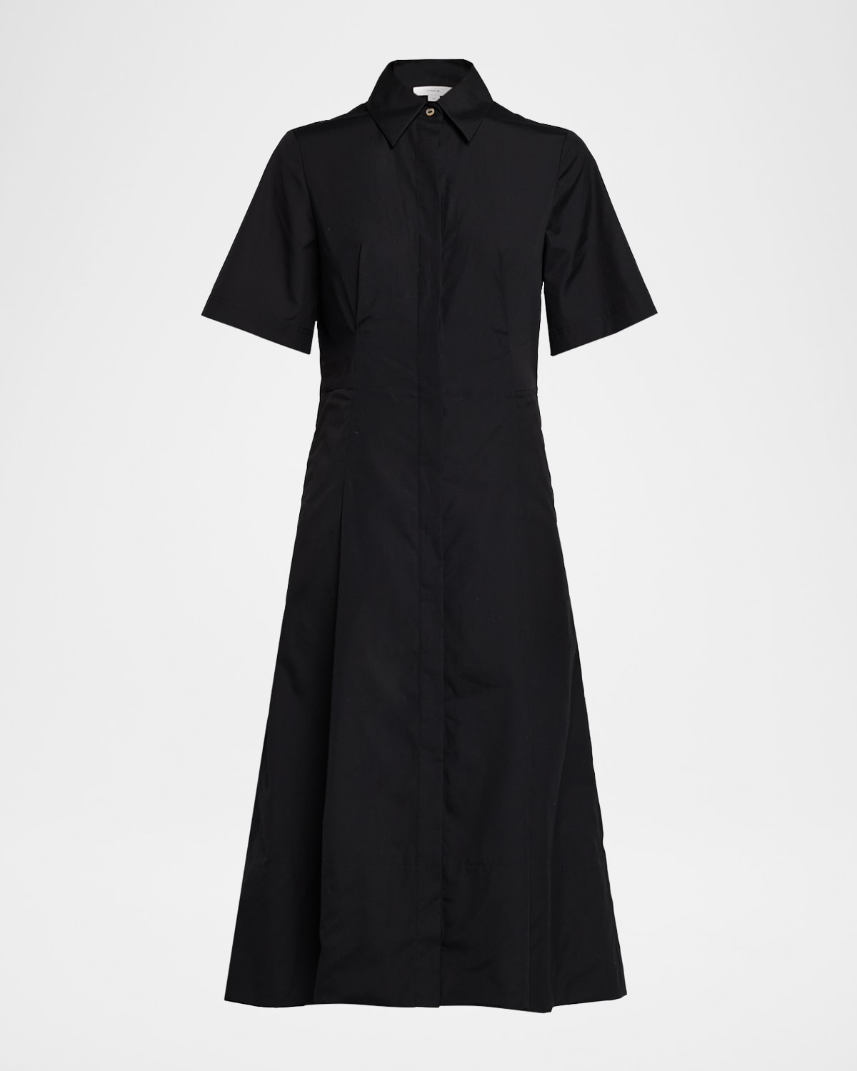 Vince Short-sleeve Midi Shirtdress In Black