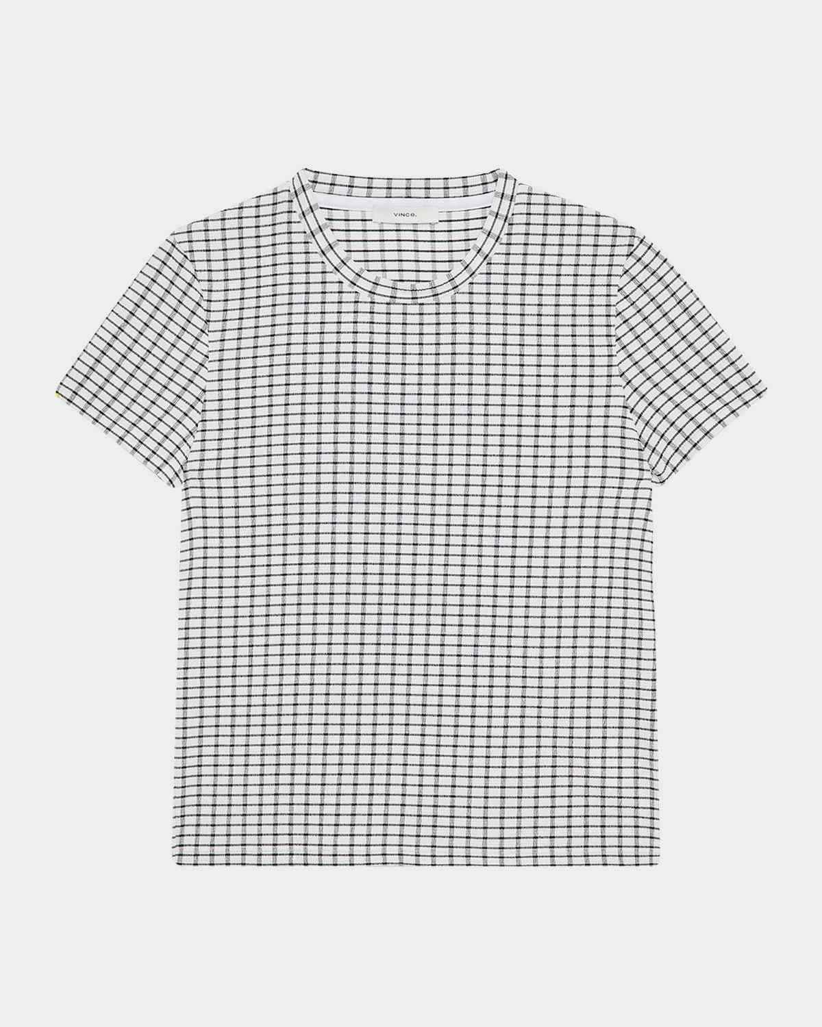 Check Short-Sleeve Crewneck Top