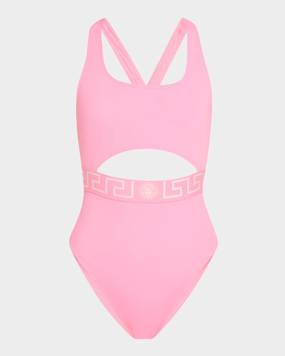 Versace Greca Border Cutout One-piece Swimsuit