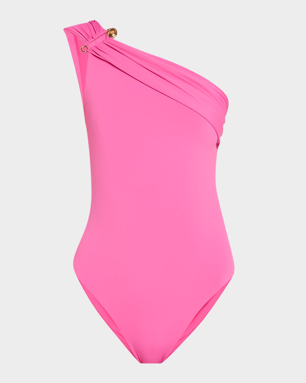 Versace Medusa Safety Pin Asymmetric One-piece Swimsuit