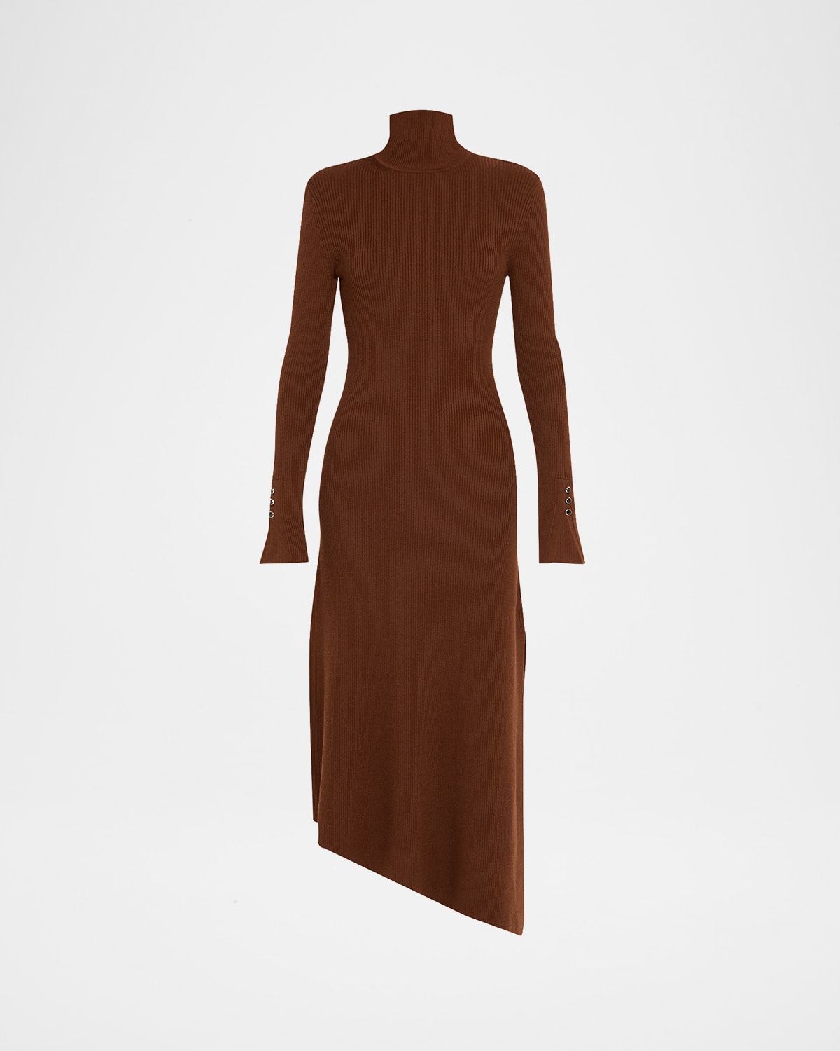 A.l.c Jett Merino Turtleneck Midi Dress In Brown