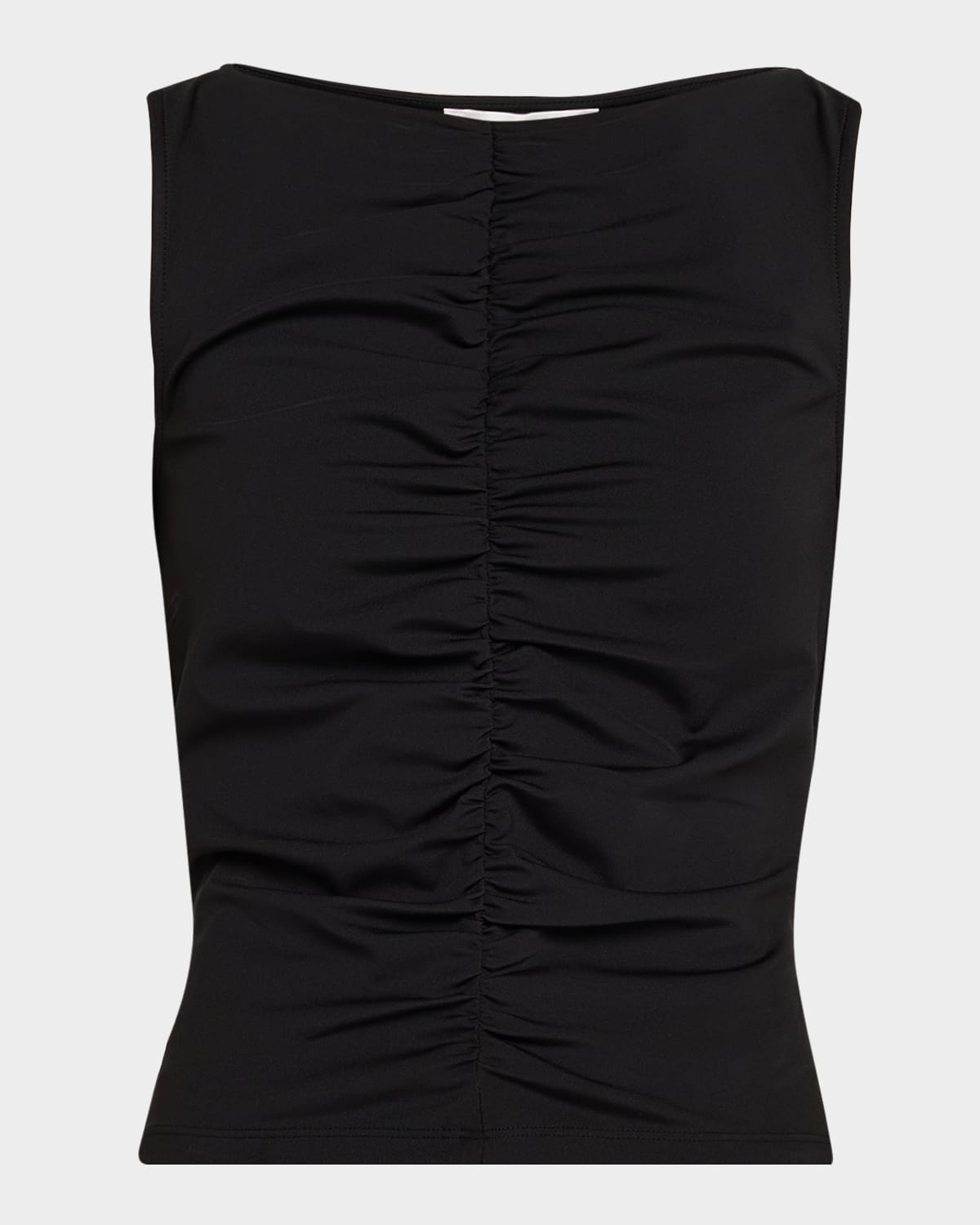 Frame The Ruched Sleeveless Top In Black