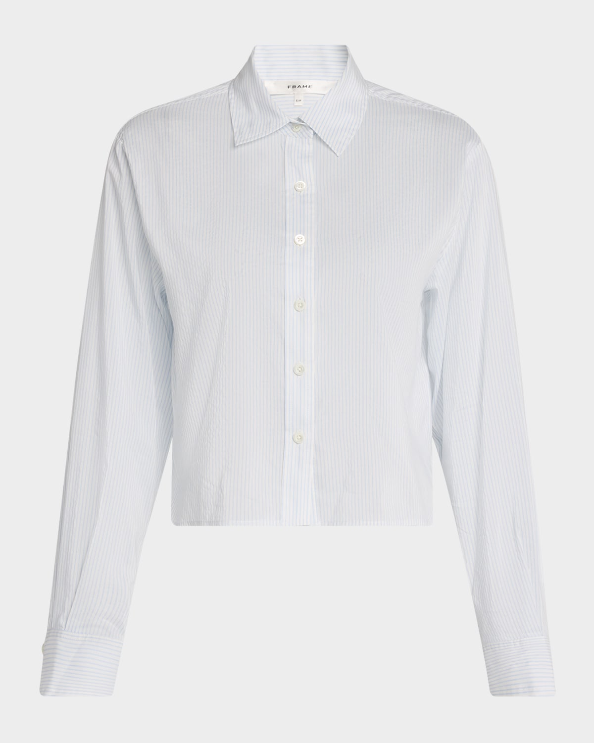 Frame The Curved Hem Shirt In Light Chambray Multi
