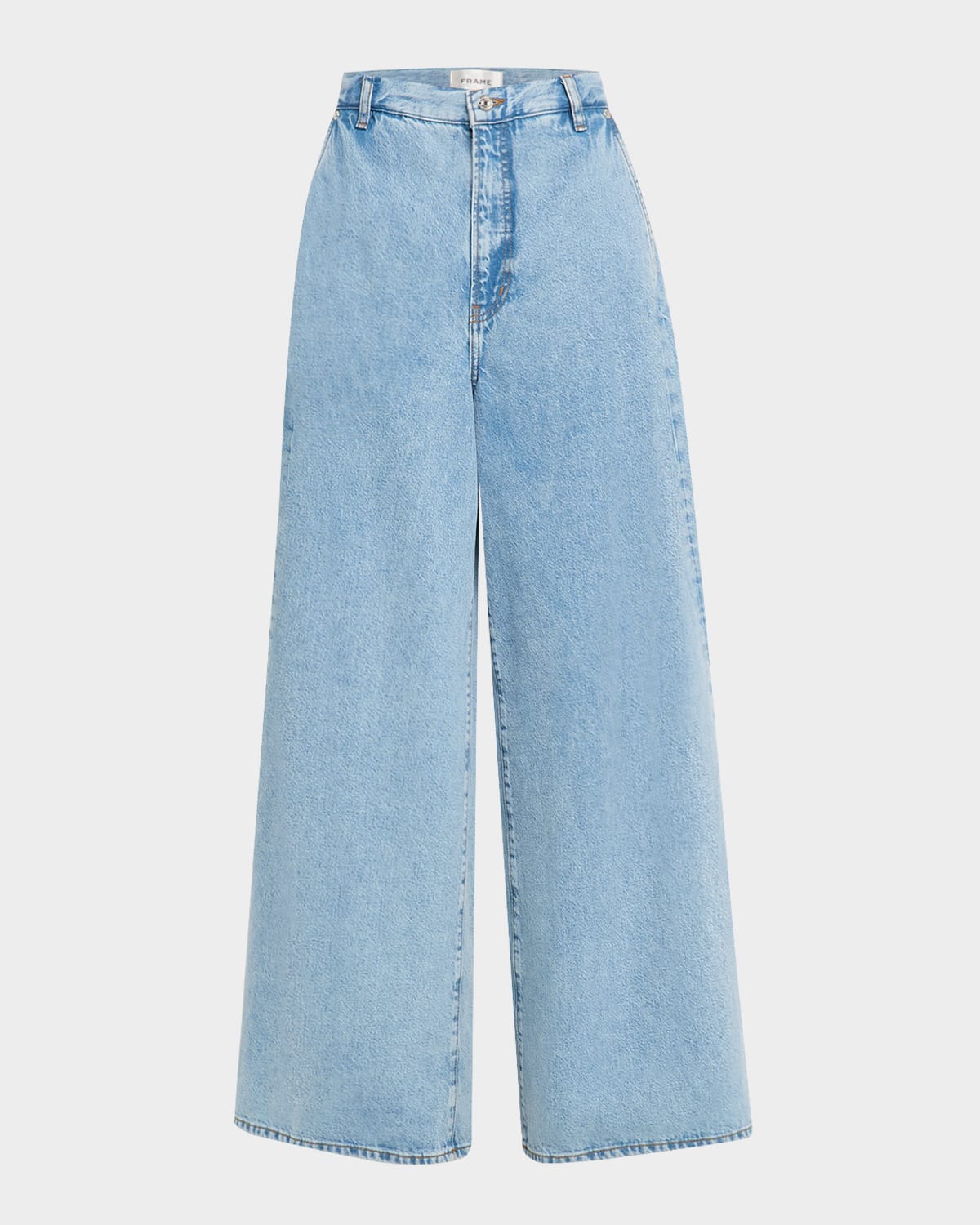 Frame The Drape High Rise Extra Wide Leg Jeans In Sweetheart In Blue