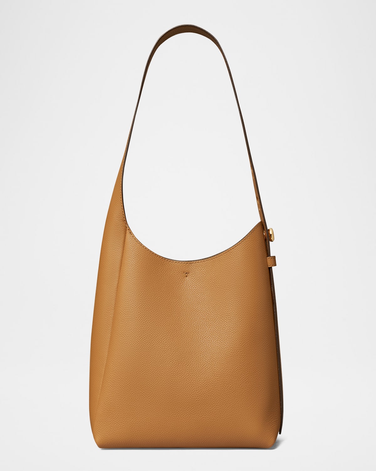Tory Burch Romy Small Pebbled Leather Hobo Bag In Brown