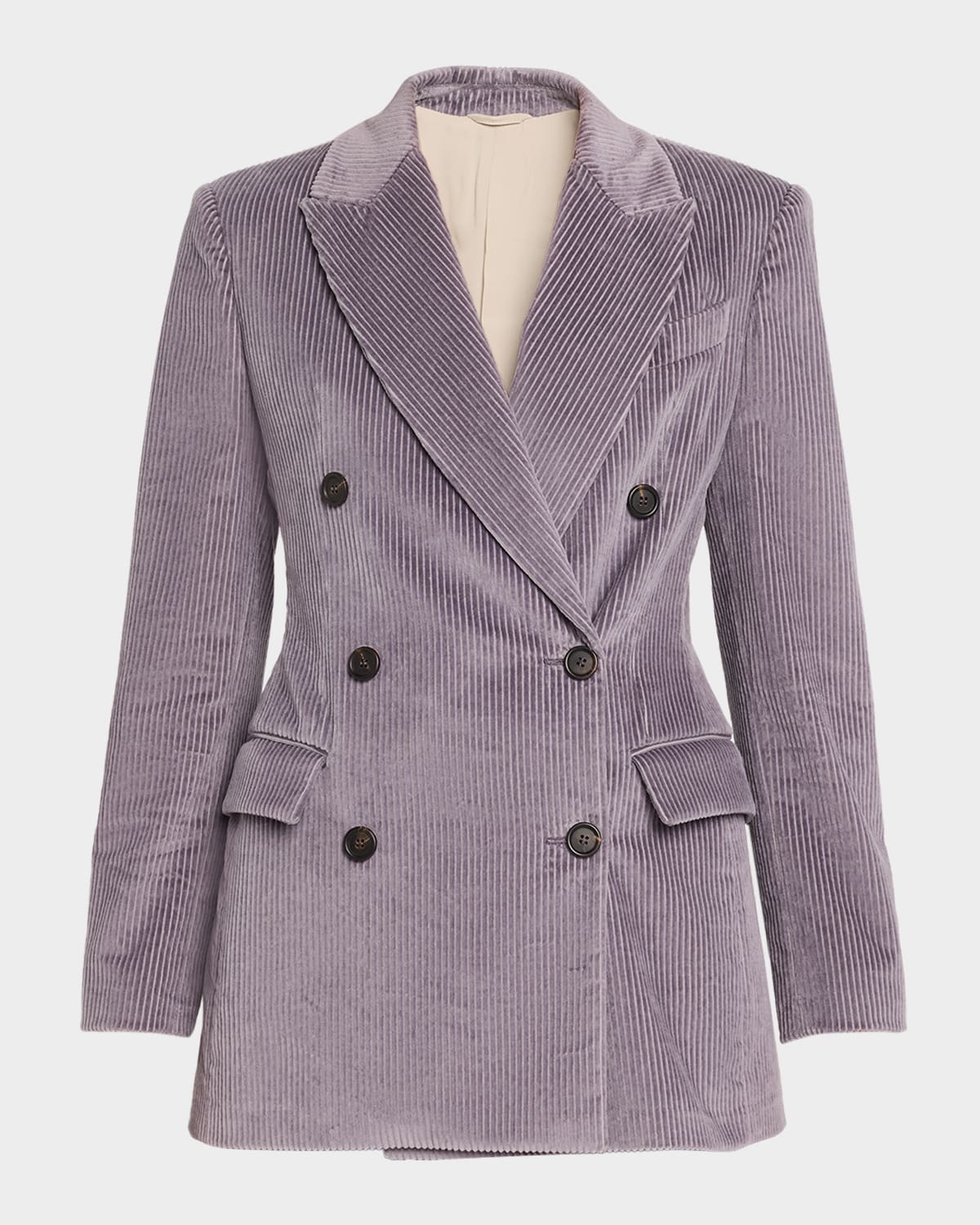 Brunello Cucinelli Double-breasted Corduroy Blazer In Multi