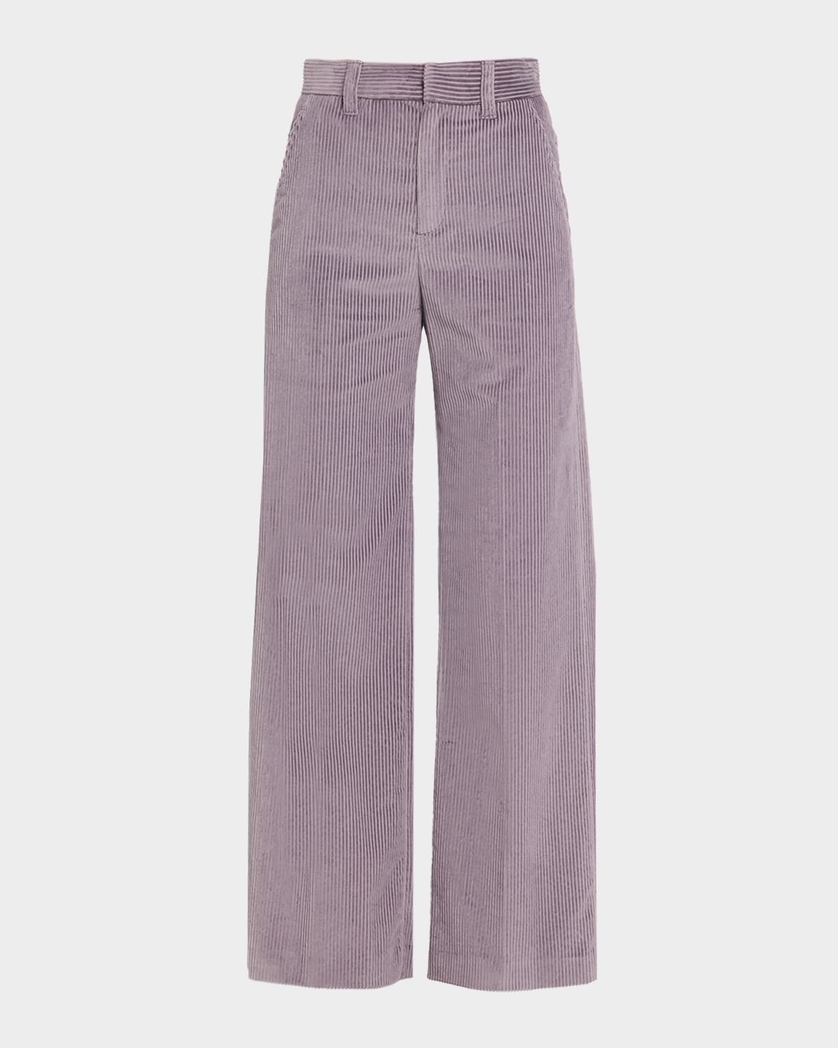 Brunello Cucinelli Cotton Corduroy Sartorial Trousers With Monili Trim In Purple
