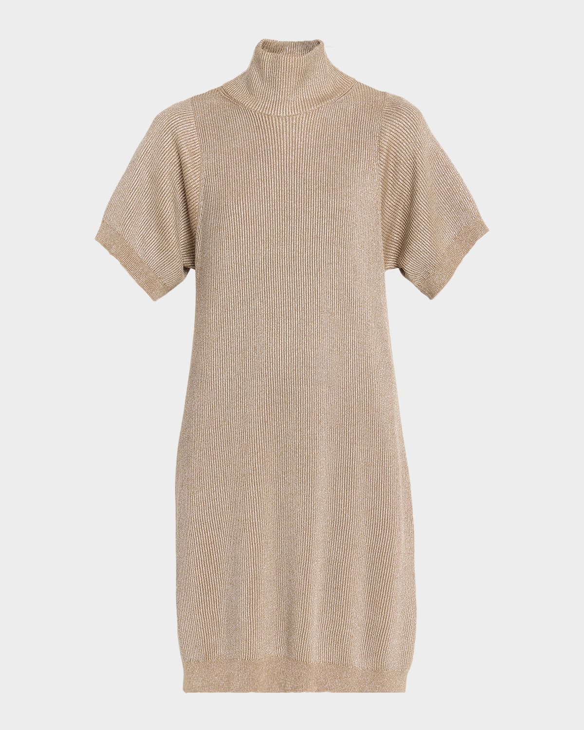 Brunello Cucinelli Sparkling Cotton Mini Dress In Brown