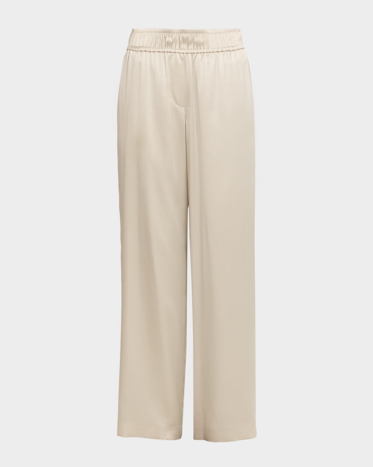 Brunello Cucinelli Stretch Silk Satin Track Trousers In Neutral