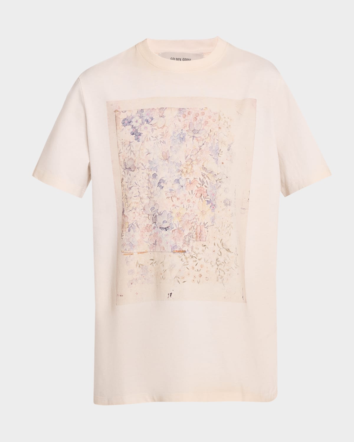 Golden Goose Journey Floral Print Crewneck T-shirt In Neutral