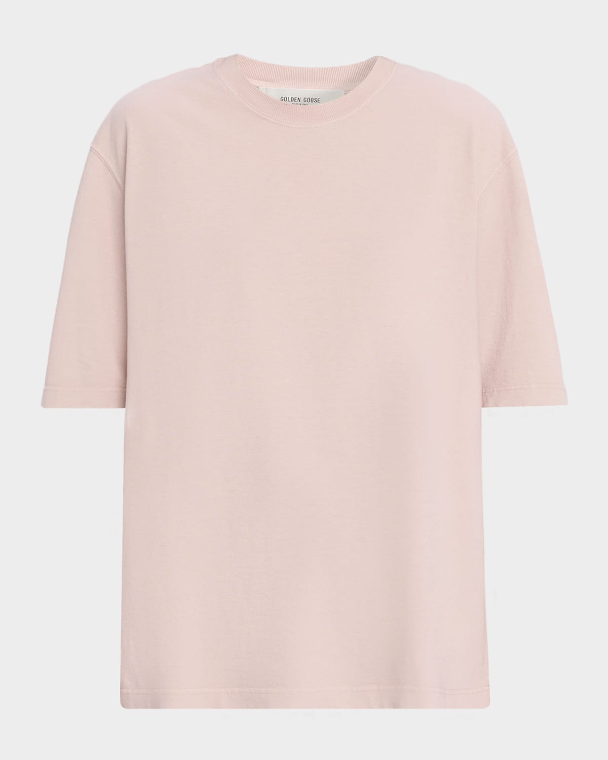 Golden Goose Reverse Logo Cotton Crewneck T-shirt In Pink